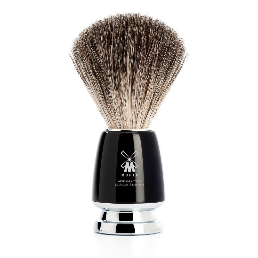 MÜHLE RYTMO 4 Pc. Shaving Set, Pure Badger Brush & Gillette® Mach3® Razor, Black - Image 3