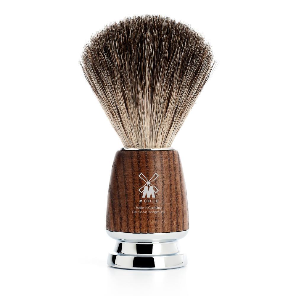 MÜHLE RYTMO 3 Pc. Shaving Set, Pure Badger Brush & Gillette® Mach3® Razor, Steamed Ash - Image 3